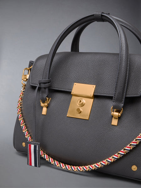 BOLTON BAG IN SOFT PEBBLE GRAIN LEATHER DARK GREY