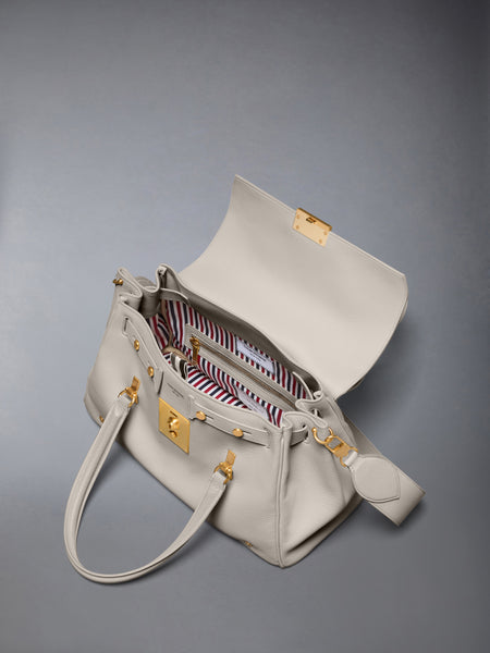 BOLTON BAG IN SOFT PEBBLE GRAIN LEATHER OFF WHITE