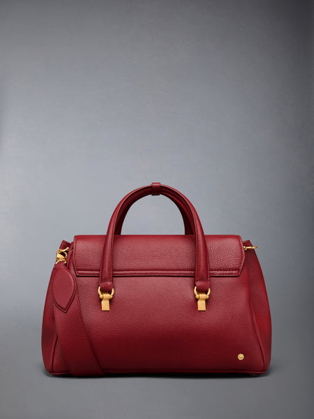 BOLTON BAG IN SOFT PEBBLE GRAIN LEATHER BURGUNDY