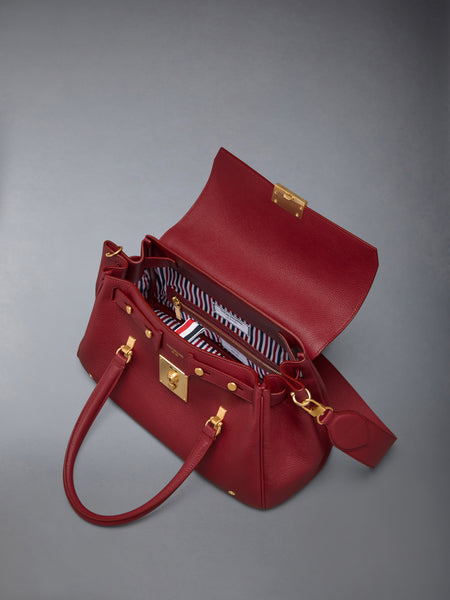 BOLTON BAG IN SOFT PEBBLE GRAIN LEATHER BURGUNDY