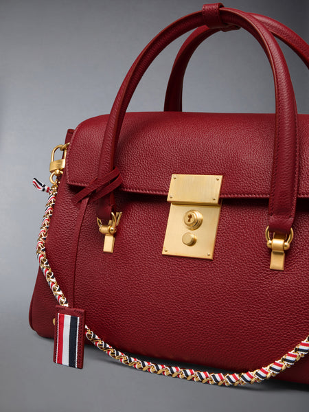 BOLTON BAG IN SOFT PEBBLE GRAIN LEATHER BURGUNDY