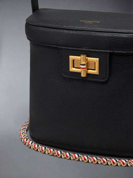 SOFT PEBBLE GRAIN BOX BAG BLACK