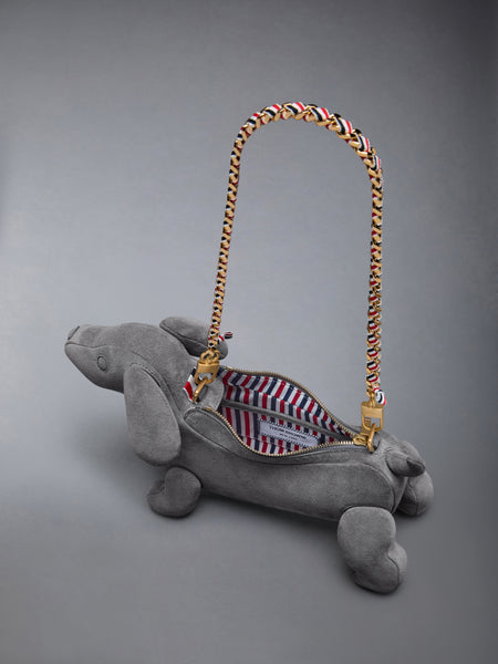 CALF SUEDE BABY HECTOR BAG MED GREY