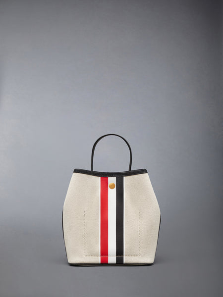 RWB STRIPE BUCKET BAG IN SALT AND PEPPER COTTON CANVAS BLACK