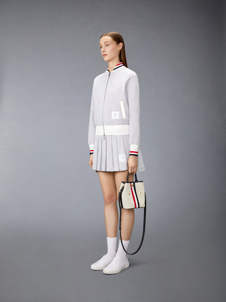 RWB STRIPE BUCKET BAG IN SALT AND PEPPER COTTON CANVAS BLACK
