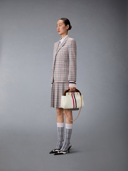 RWB STRIPE MINI TEVIOT BAG IN PEBBLE GRAIN LEATHER KHAKI