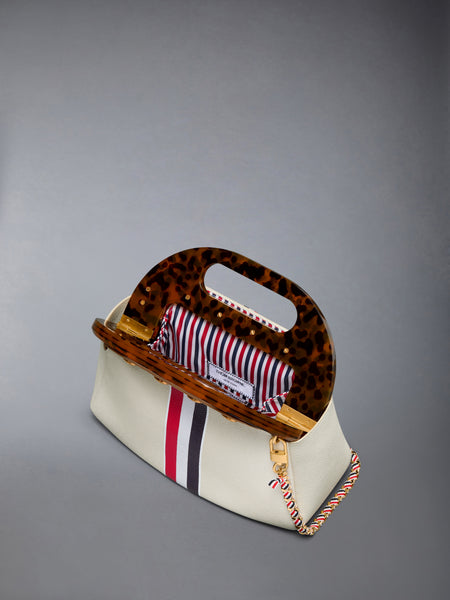 RWB STRIPE MINI TEVIOT BAG IN PEBBLE GRAIN LEATHER KHAKI