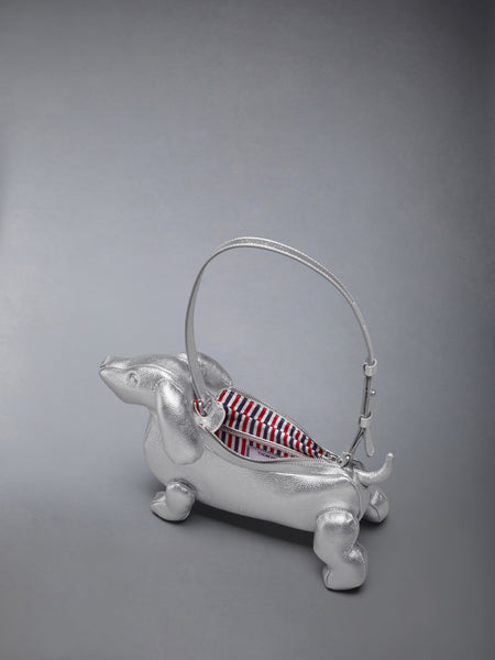 SILVER BABY HECTOR BAG IN PEBBLE GRAIN LEATHER SILVER