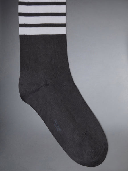 COTTON 4-BAR MID CALF SOCK DARK GREY
