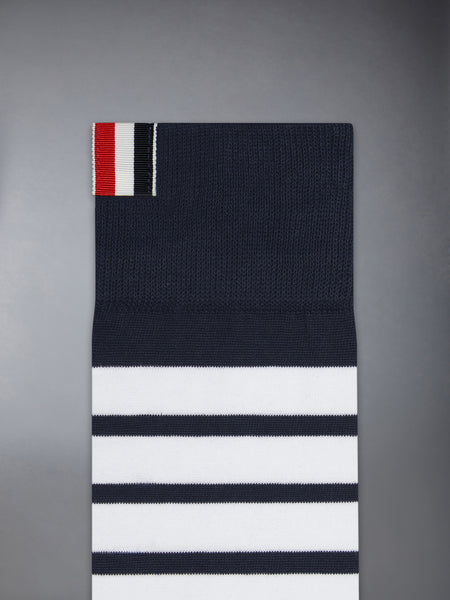 COTTON 4-BAR MID CALF SOCK NAVY
