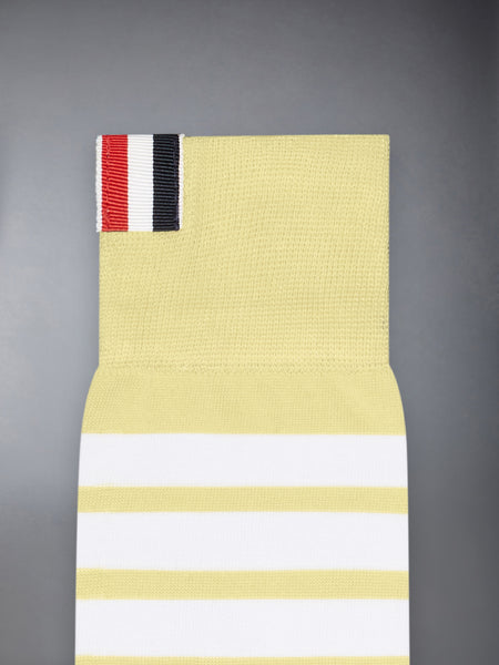 COTTON 4-BAR MID CALF SOCK PALE YELLOW