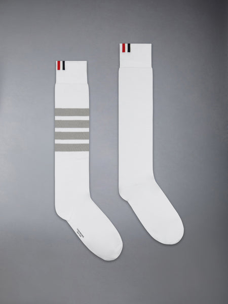 COTTON 4-BAR MID CALF SOCK WHITE
