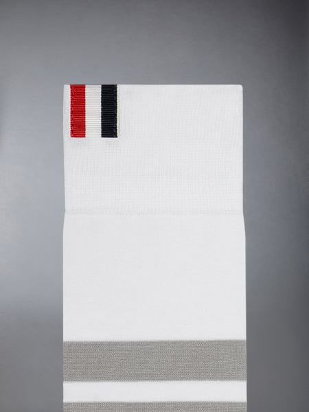 COTTON 4-BAR MID CALF SOCK WHITE