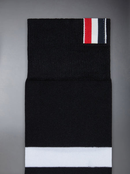 LIGHTWEIGHT COTTON 4-BAR OVER THE CALF SOCK BLACK