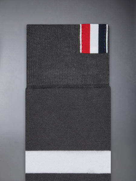LIGHTWEIGHT COTTON 4-BAR OVER THE CALF SOCK DARK GREY