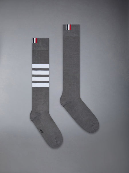 LIGHTWEIGHT COTTON 4-BAR OVER THE CALF SOCK MED GREY