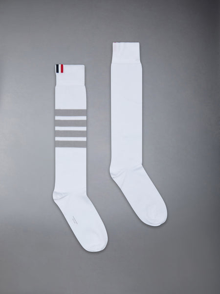 LIGHTWEIGHT COTTON 4-BAR OVER THE CALF SOCK WHITE