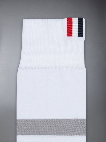 LIGHTWEIGHT COTTON 4-BAR OVER THE CALF SOCK WHITE
