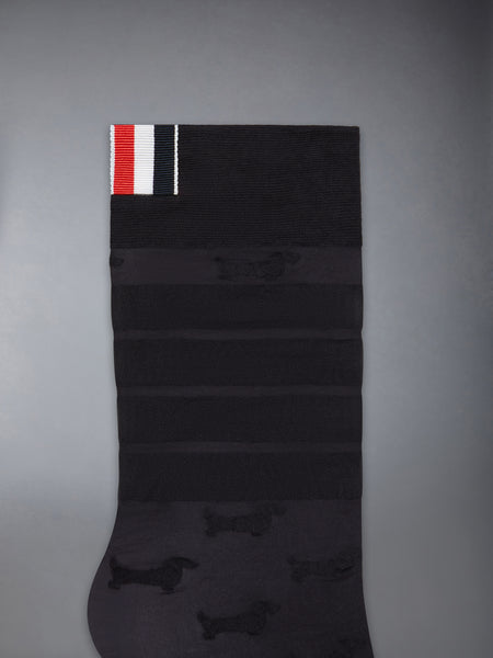 HECTOR 4-BAR SHEER MID CALF SOCKS BLACK