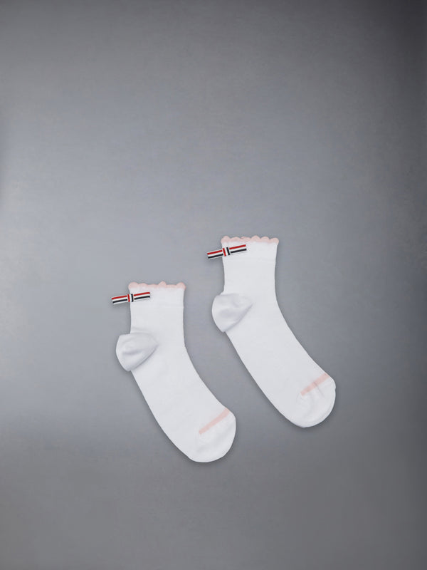 SCALLOPED EDGE POINTELLE STITCH CREW SOCKS - featured image