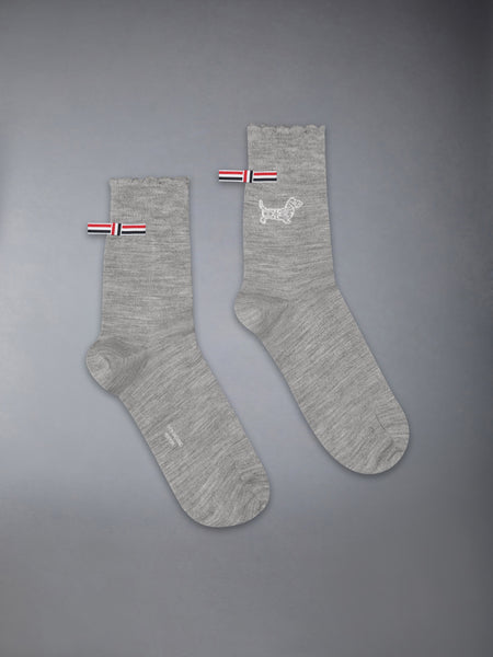 MERINO WOOL HOLIDAY HECTOR CREW SOCKS LT GREY