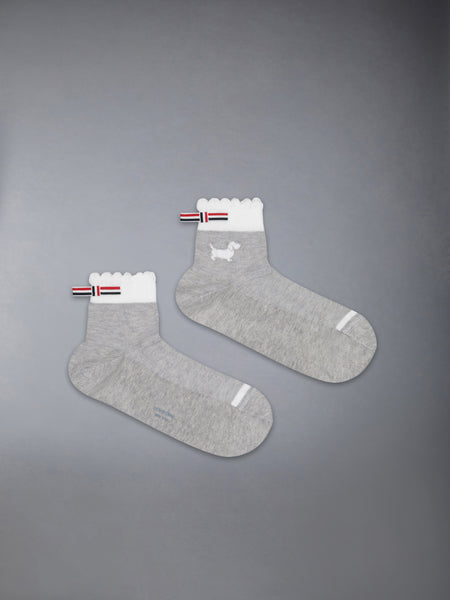 POINTELLE STITCH HECTOR CREW SOCKS LT GREY