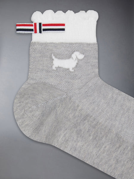 POINTELLE STITCH HECTOR CREW SOCKS LT GREY