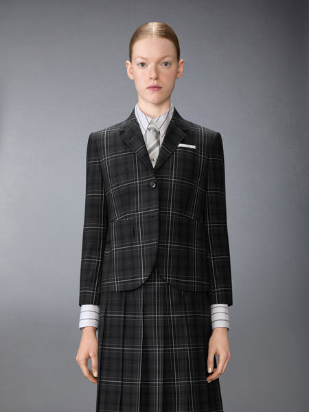 WINDOWPANE PLAID COOL WOOL SPORTCOAT BLACK