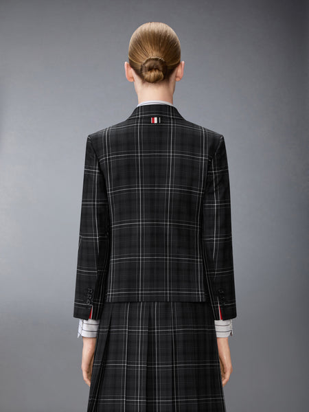 WINDOWPANE PLAID COOL WOOL SPORTCOAT BLACK