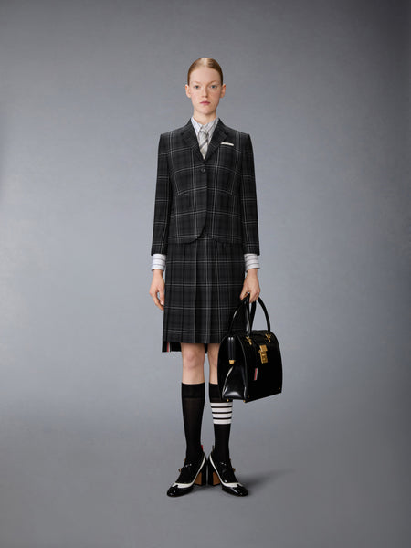 WINDOWPANE PLAID COOL WOOL SPORTCOAT BLACK