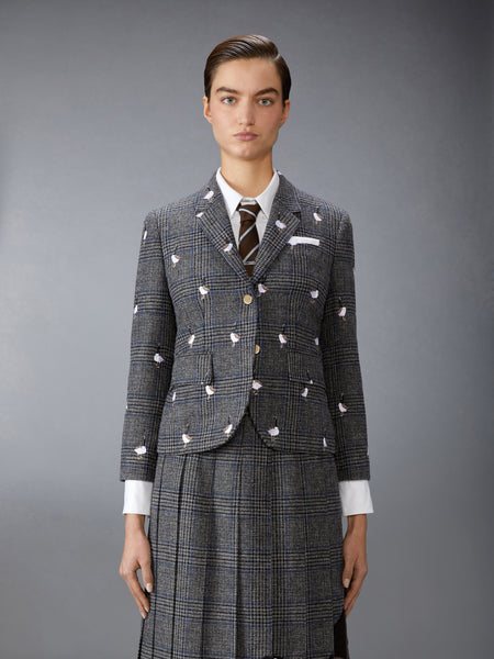 PRINCE OF WALES HUNTING TWEED GOOSE SPORTCOAT MEDIUM GREY