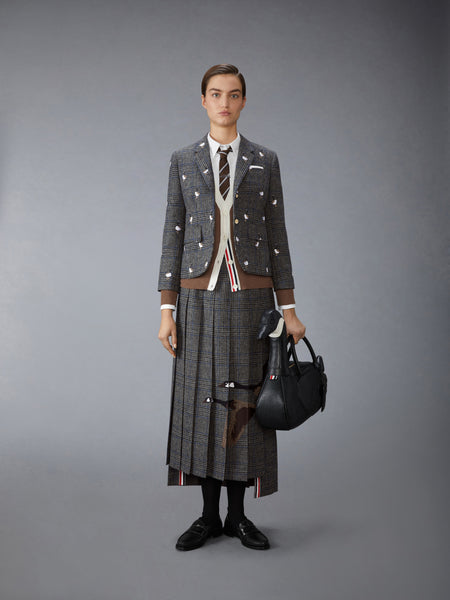 PRINCE OF WALES HUNTING TWEED GOOSE SPORTCOAT MEDIUM GREY