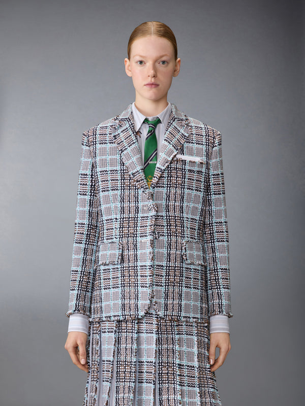 FRAYED PLAID CHECK SUMMER TWEED SPORTCOAT - image 1