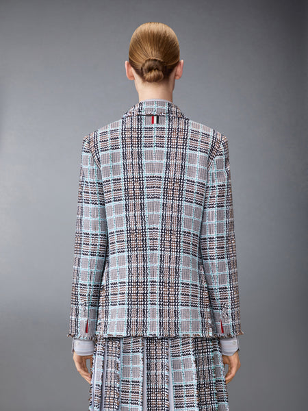 FRAYED PLAID CHECK SUMMER TWEED SPORTCOAT SEASONAL MULTI