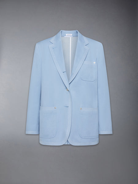 UNCONSTRUCTURED DENIM SACK SPORTCOAT LIGHT BLUE