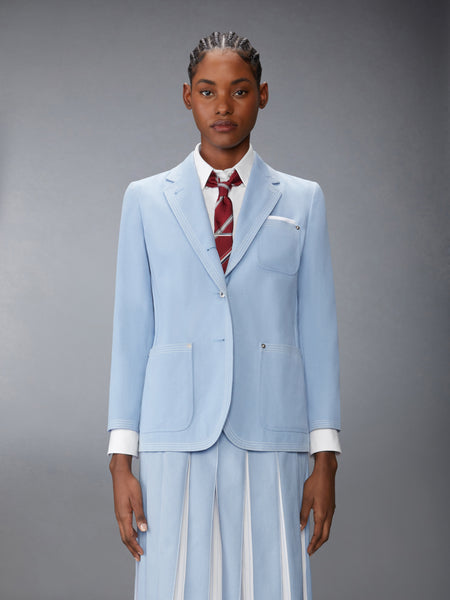 UNCONSTRUCTURED DENIM SACK SPORTCOAT LIGHT BLUE