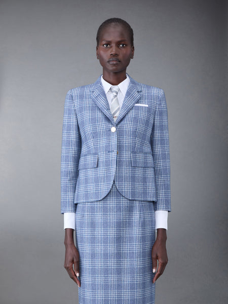 Prince of Wales Flannel High Armhole Sport Coat DEEP BLUE