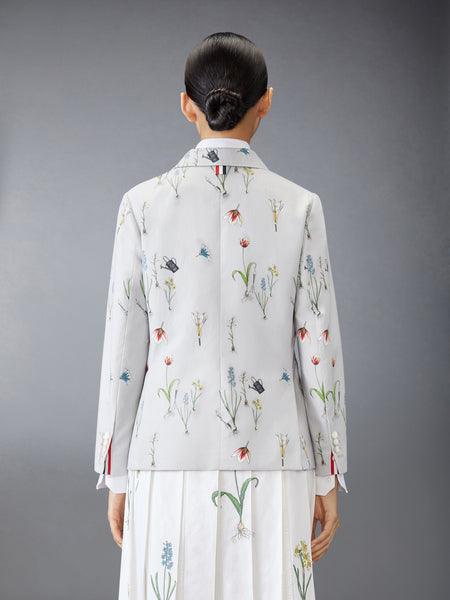 CLASSIC COTTON LINEN BOTANICAL FLOWER SPORT COAT MED GREY