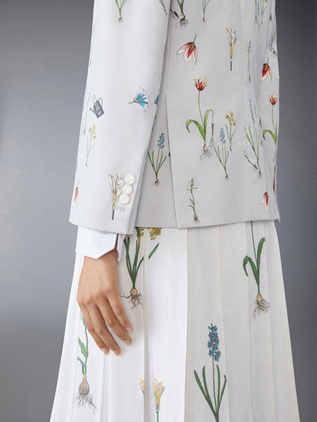 CLASSIC COTTON LINEN BOTANICAL FLOWER SPORT COAT MED GREY