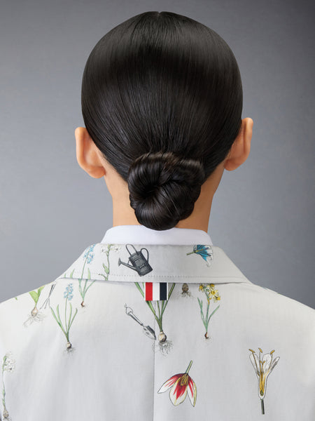 CLASSIC COTTON LINEN BOTANICAL FLOWER SPORT COAT MED GREY