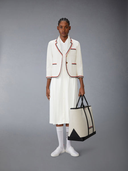 SELVEDGE DENIM CROPPED SACK SPORTCOAT WHITE