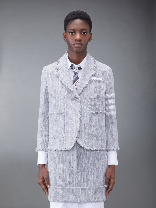TWEED FRAY 4-BAR CROPPED SACK JACKET - featured image