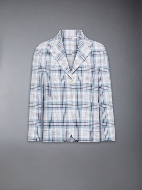 WINDOWPANE PLAID UNCONSTRUCTED  CROPPED SACK JACKET - featured image