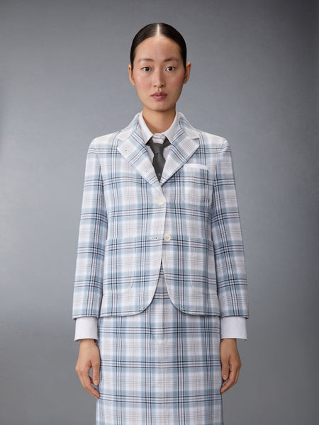 WINDOWPANE PLAID UNCONSTRUCTED  CROPPED SACK JACKET SEASONAL MULTI