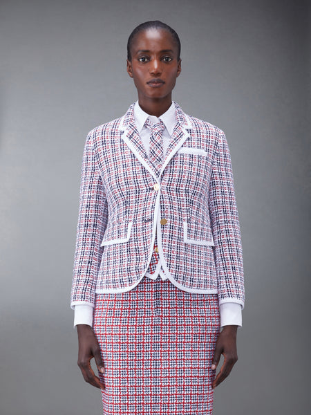 CHECK CROCHET TWEED SLIM FIT SPORT COAT RWBWHT