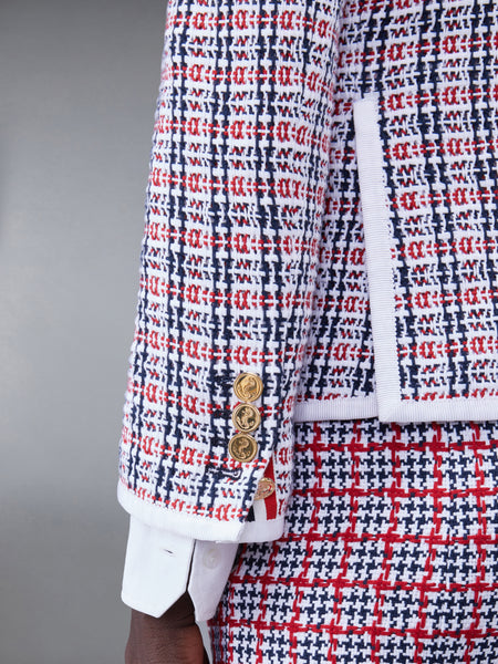 CHECK CROCHET TWEED SLIM FIT SPORT COAT RWBWHT
