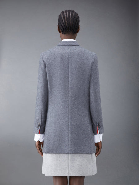 Wool Flannel Elongated Double Breasted Sport Coat MED GREY