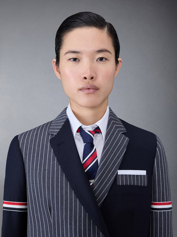 펀믹스 핀스트라이프 앤 슈퍼 12수 암밴드 더블 브레스티드 클래식 스포츠 코트  - image 7