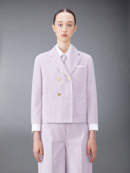 DOBBYCORD CROPPED SACK SPORT COAT RWBWHT