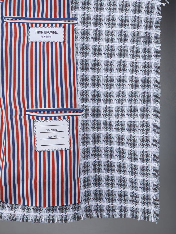 CHECK SUMMER TWEED FRAY CROPPED SACK SPORT COAT - image 5